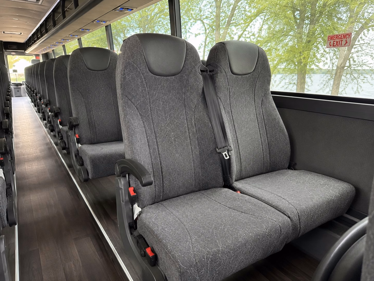 56 passenger charter bus inside